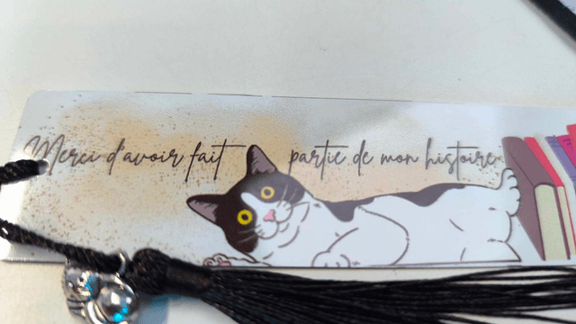 Marque-page "Merci, livre & chat"