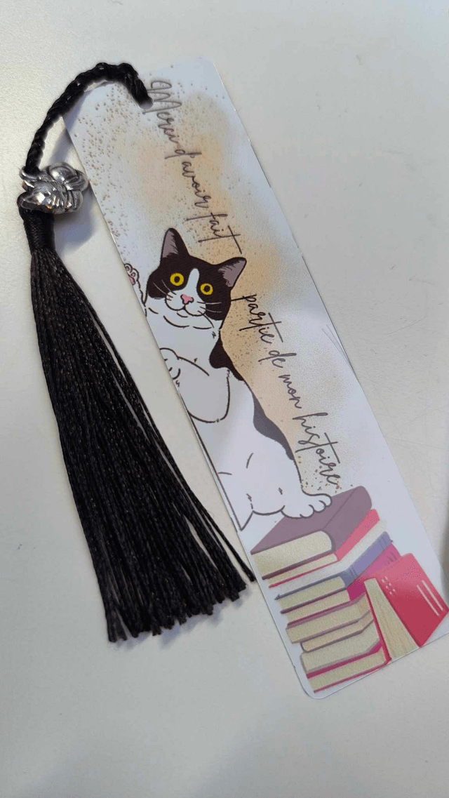 Marque-page "Merci, livre & chat"
