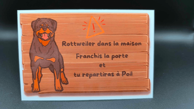 Plaque "Attention au chien" personnalisable