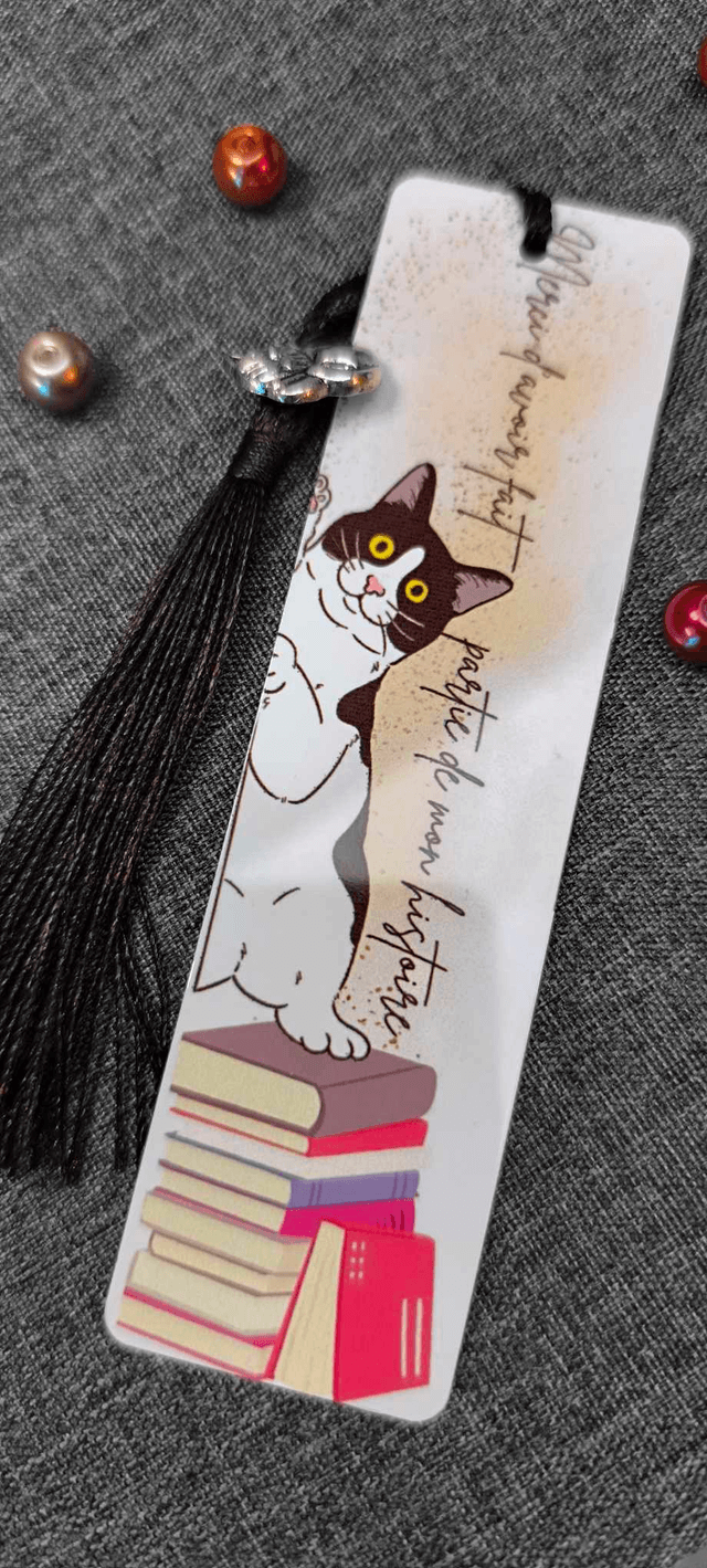 Marque-page "Merci, livre & chat"