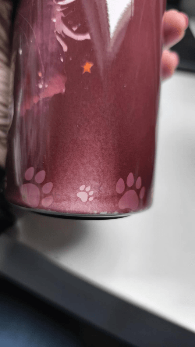 Tumbler chat noir avec défaut